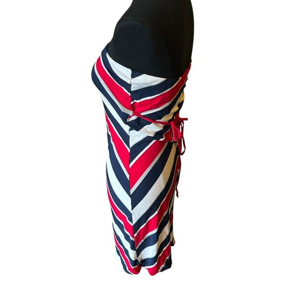 Vintage 1999 Women’s Tommy Hilfiger Red, White, Blue Strapless Dress Size Medium - Picture 5 of 8